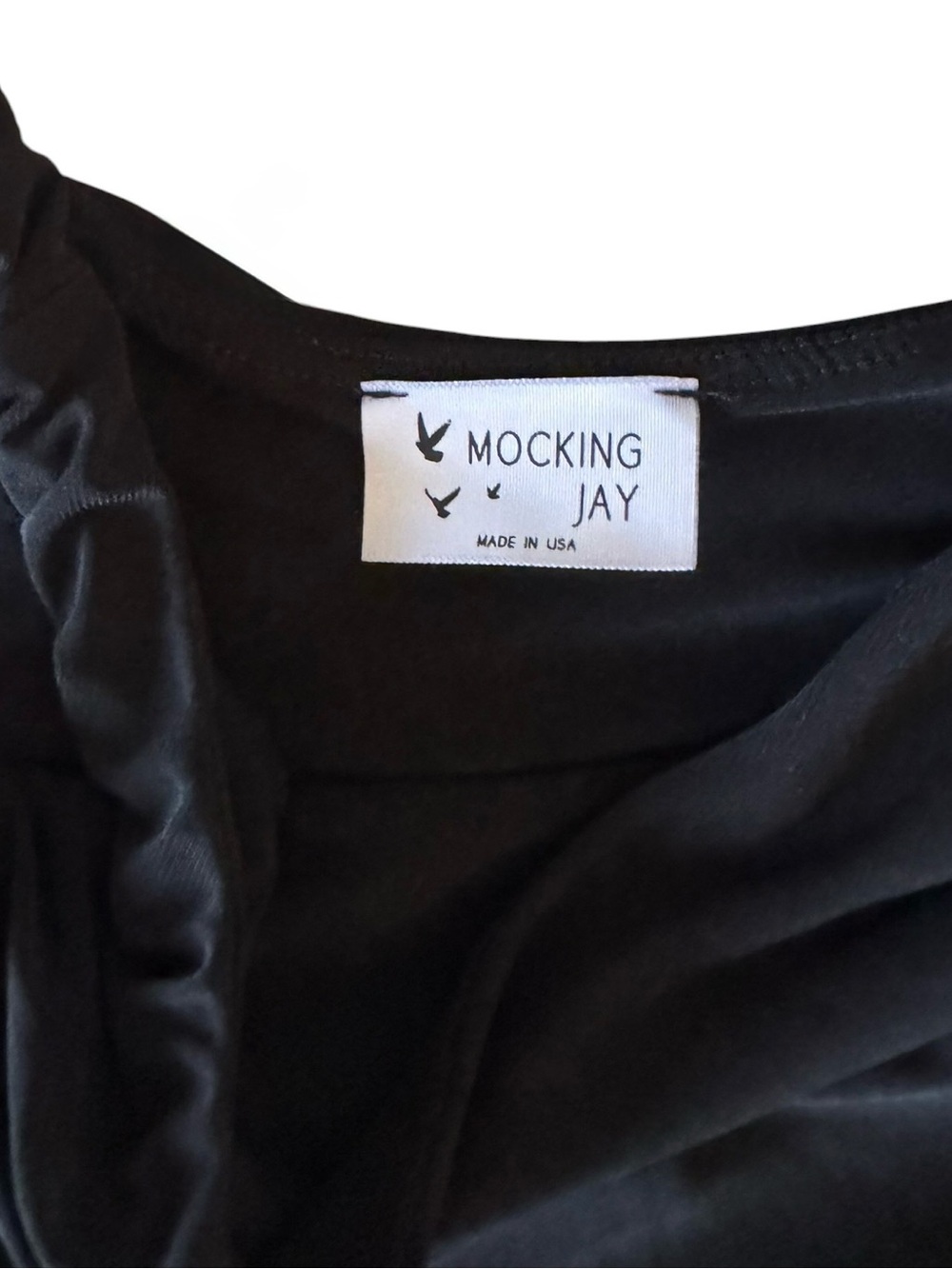Mocking Jay One Shoulder Crop Top Black Small - Picture 4 of 4
